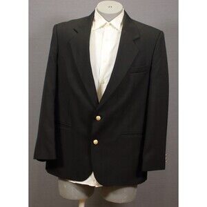 Givenchy BlazerBlack Gold Buttons Wool 2 Btn Vintage 42R Made in USA